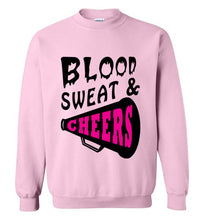 Load image into Gallery viewer, Blood Sweat and Cheers Cheerleader Sweatshirt