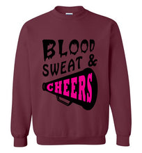 Load image into Gallery viewer, Blood Sweat and Cheers Cheerleader Sweatshirt