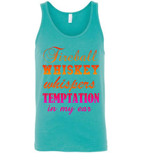 Load image into Gallery viewer, Fireball Whiskey Whispers Temptation in My Ear Unisex Tank Top