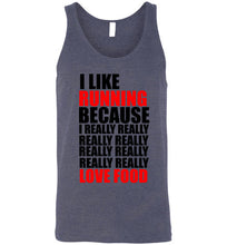 Load image into Gallery viewer, I Like Running Because I Really Really Really Like Food Unisex Tank Top