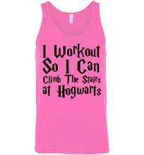 Load image into Gallery viewer, I Workout So I Can Climb the Stairs at Hogwarts Unisex Tank Top