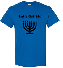 Load image into Gallery viewer, Let's Get Lit Hanukah T Shirt
