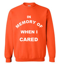 Load image into Gallery viewer, In Memory of When I Cared Sweatshirt
