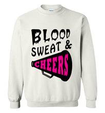 Load image into Gallery viewer, Blood Sweat and Cheers Cheerleader Sweatshirt
