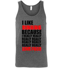 Load image into Gallery viewer, I Like Running Because I Really Really Really Like Food Unisex Tank Top
