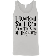 Load image into Gallery viewer, I Workout So I Can Climb the Stairs at Hogwarts Unisex Tank Top
