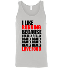 Load image into Gallery viewer, I Like Running Because I Really Really Really Like Food Unisex Tank Top
