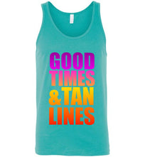 Load image into Gallery viewer, Good Times and Tan Lines Unisex Tank Top
