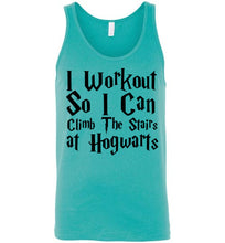 Load image into Gallery viewer, I Workout So I Can Climb the Stairs at Hogwarts Unisex Tank Top
